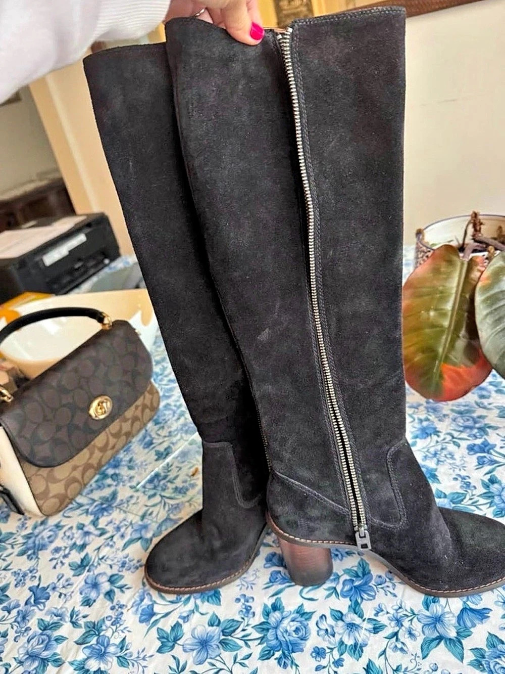 Coach G1357 Over-the-Knee Boots Black & Brown US 6B